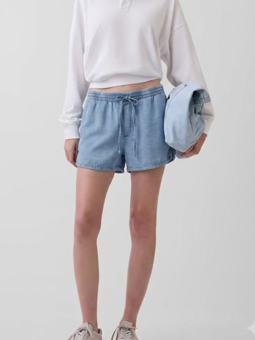 Gap 1969 UltraSoft Chambray Denim Dolphin Shorts Small